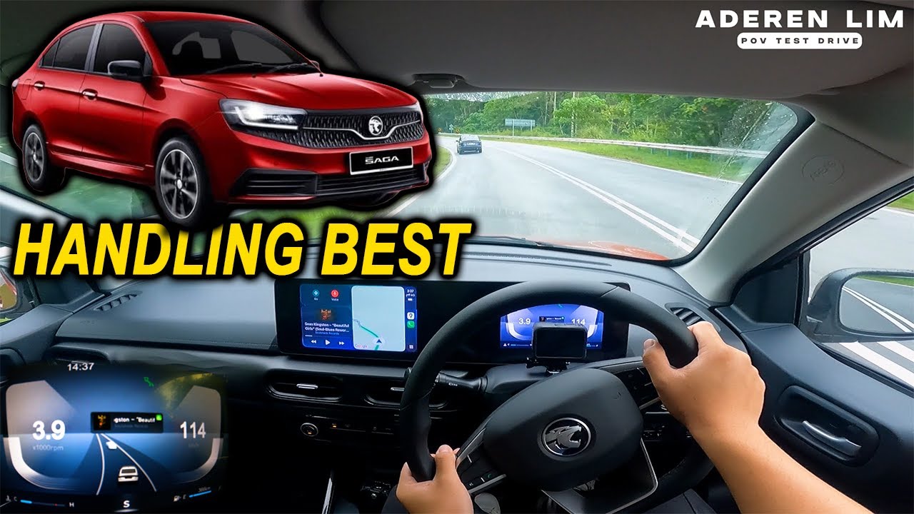 2025 Proton Saga 1.5L Premium CVT handling test | Malaysia #POV [Test Drive] [CC Subtitle]