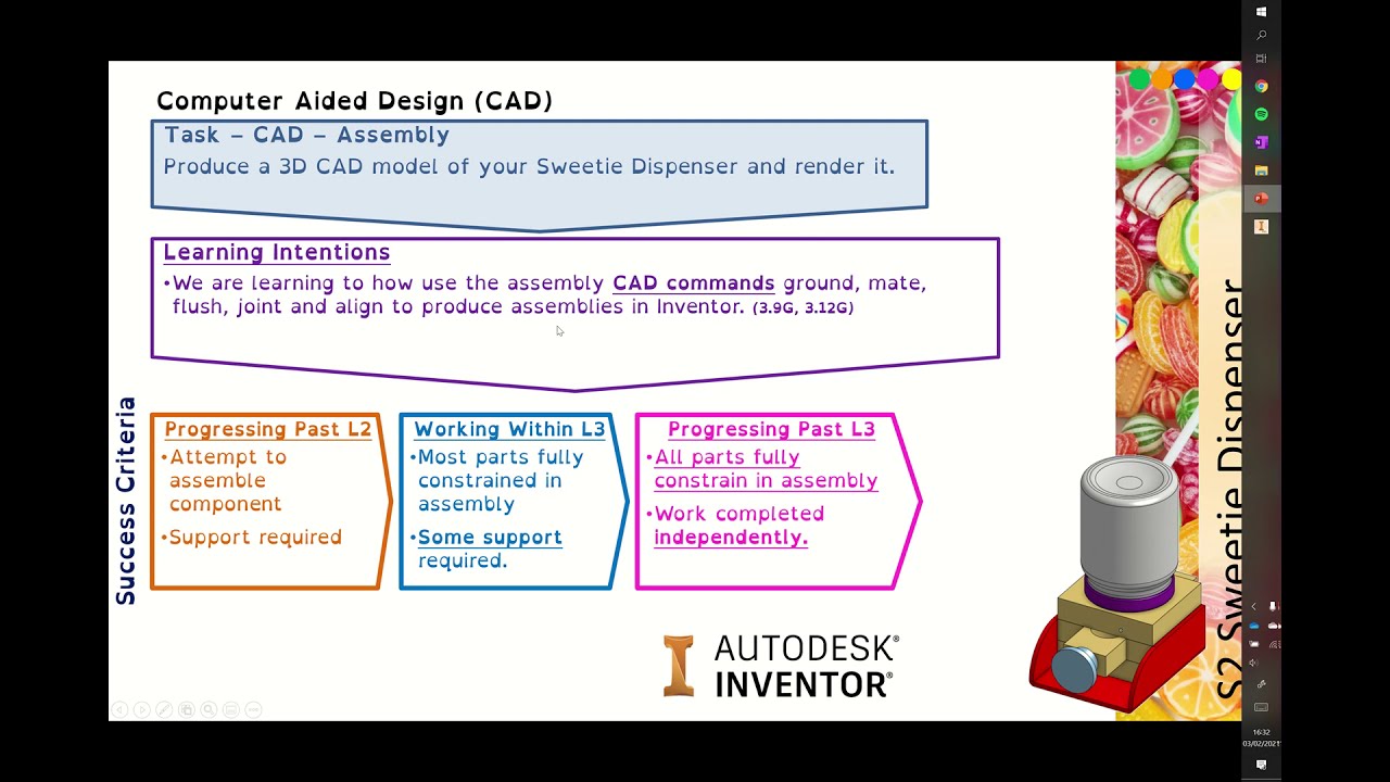 11 - Inventor CAD Tutorial - Sweet Dispenser Drawer Assembly