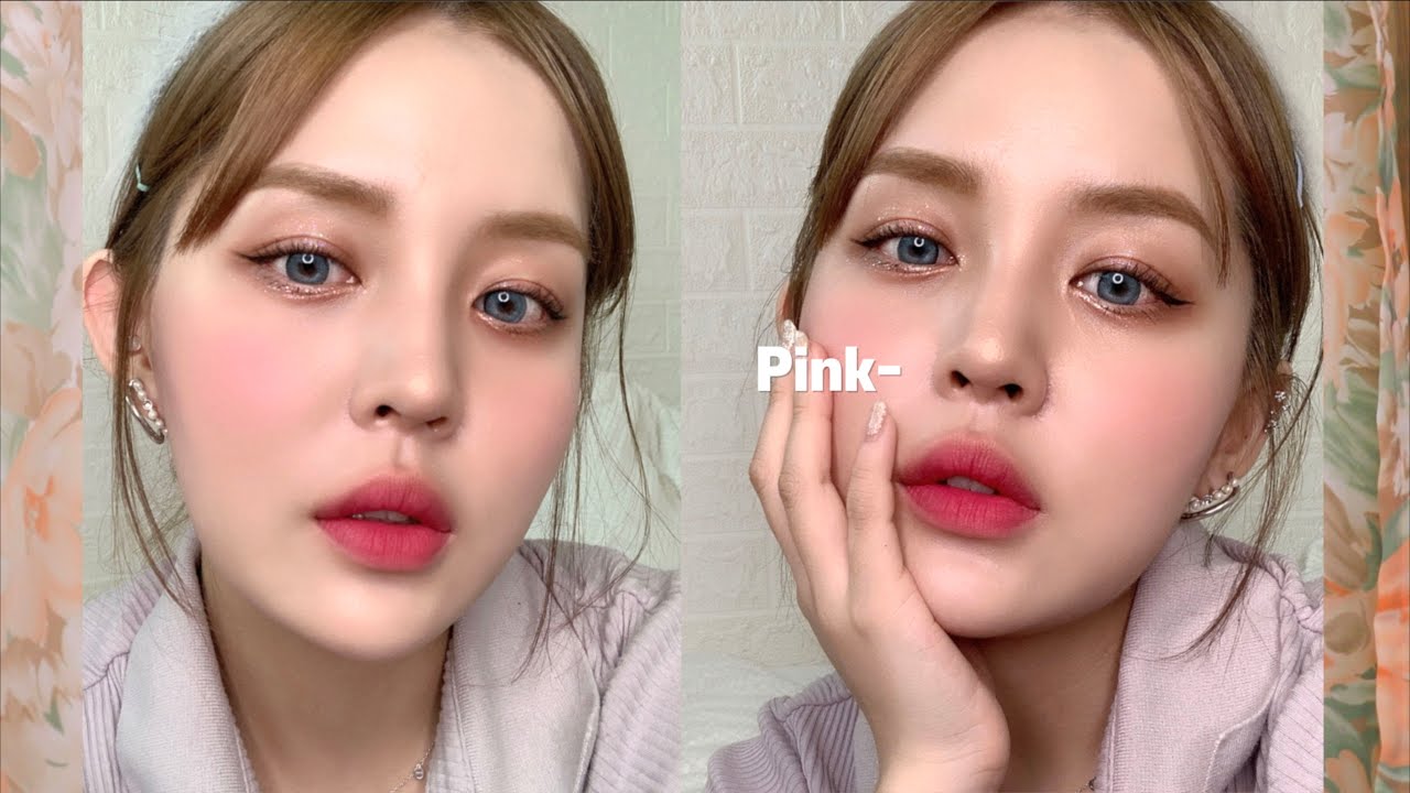 오랜만💗겨울느낌 담아본 핑크메이크업 (인생템+착붙템) /아무말 /쿨톤 / 연우yeonwoo