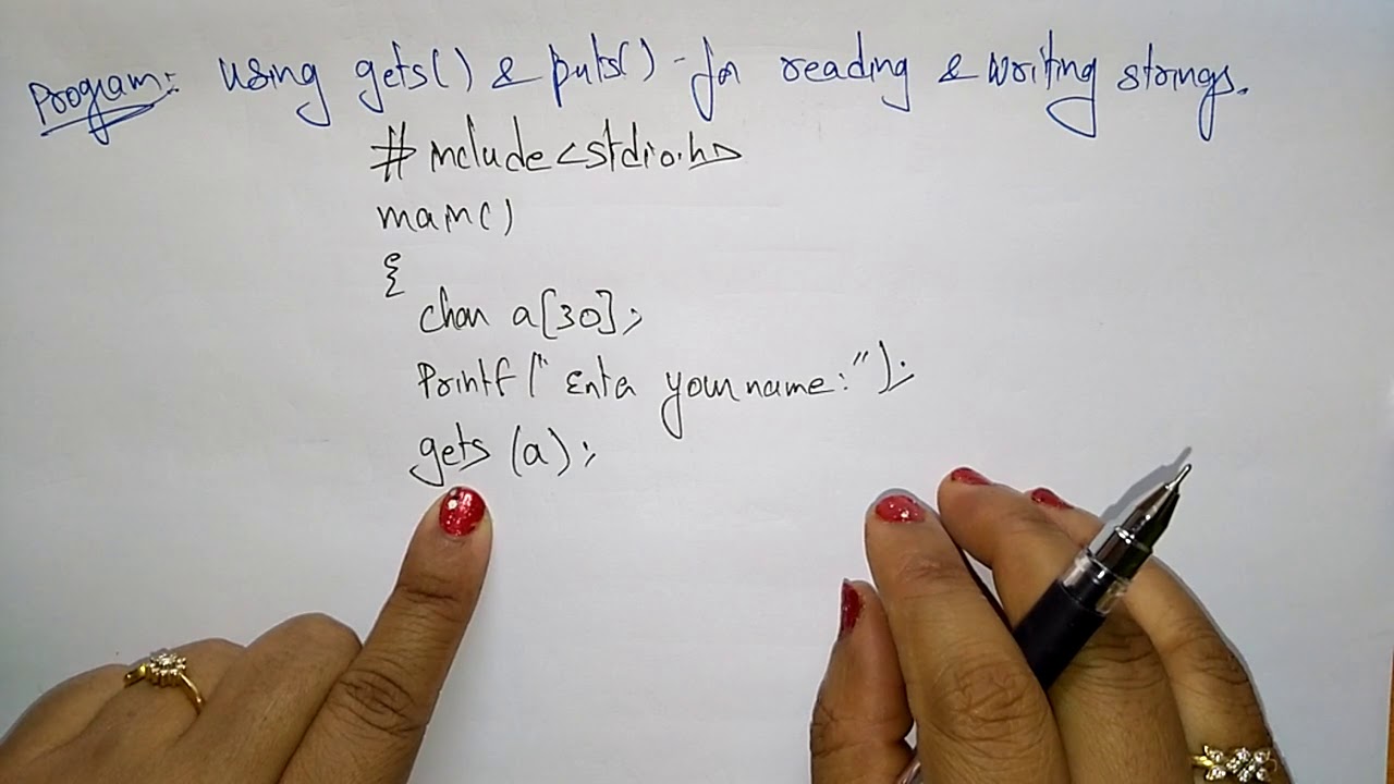 functions in c programming | gets and puts | Simple Program | C Programming | Lec-37