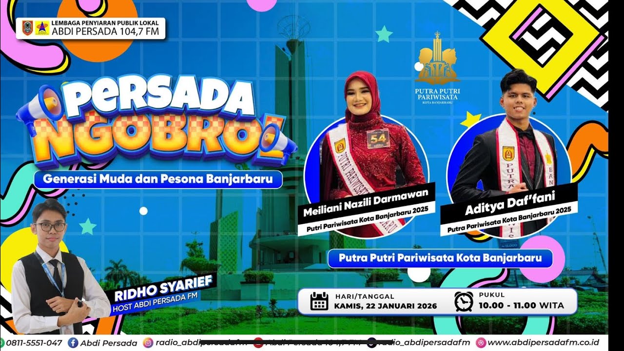 PERSADA NGOBROL | PUTRA PUTRI PARAWISATA KOTA BANJARBARU 📅 KAMIS, 22 JANUARI 2026 🔴LIVE