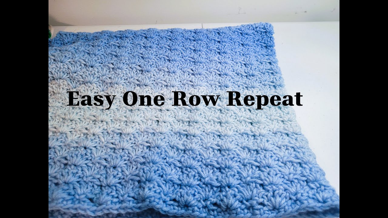 Easy One Row Repeat Crochet Blanket - Shells