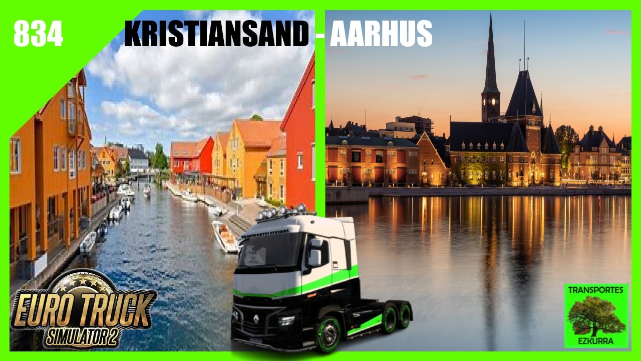 #834 | Ruta desde Kristiansand a Aarhus en ETS2 con Wayavera 🚛🚛