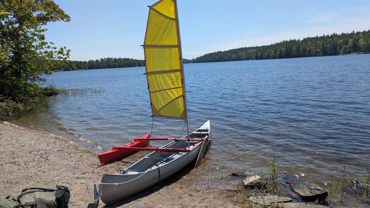 Sailing Canoe Camping Day 1 of 4 sail to site 69.