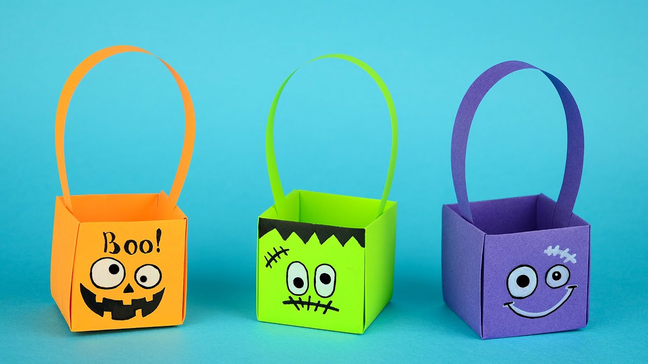 How to make Paper Basket | DIY Halloween Craft ideas | Tutorial