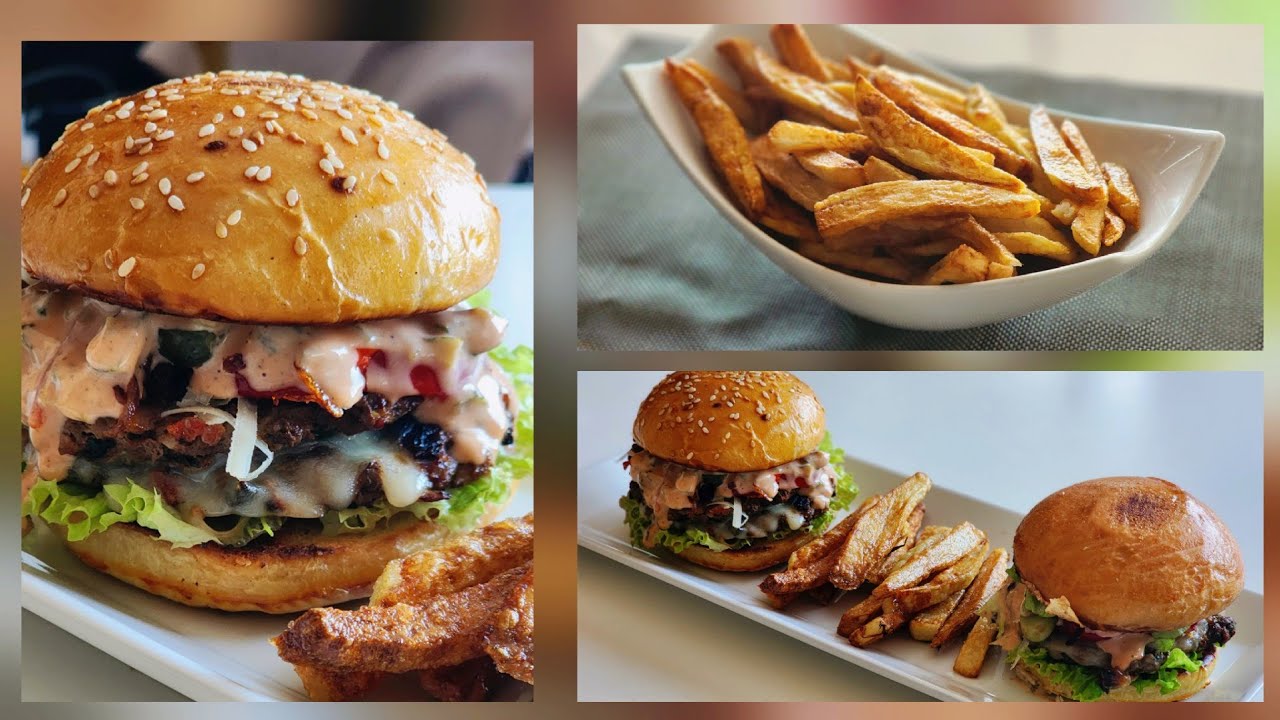 برجر/ سندويش ساهل وسريع بمداق لا يقاوم 🍔🔥 صوص خطيرة و سر فريت مقرمش  Burger & Sauce & Crispy Fries