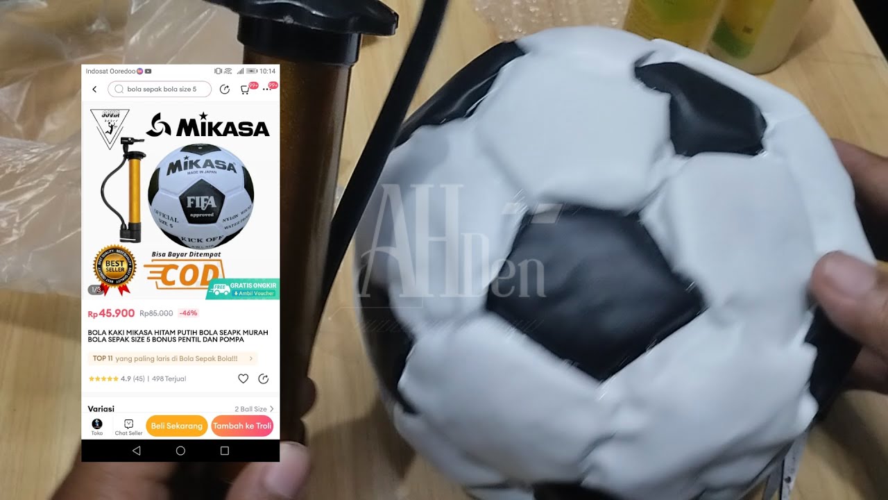 unboxing bola futsal murah bonus pompa 45 ribu