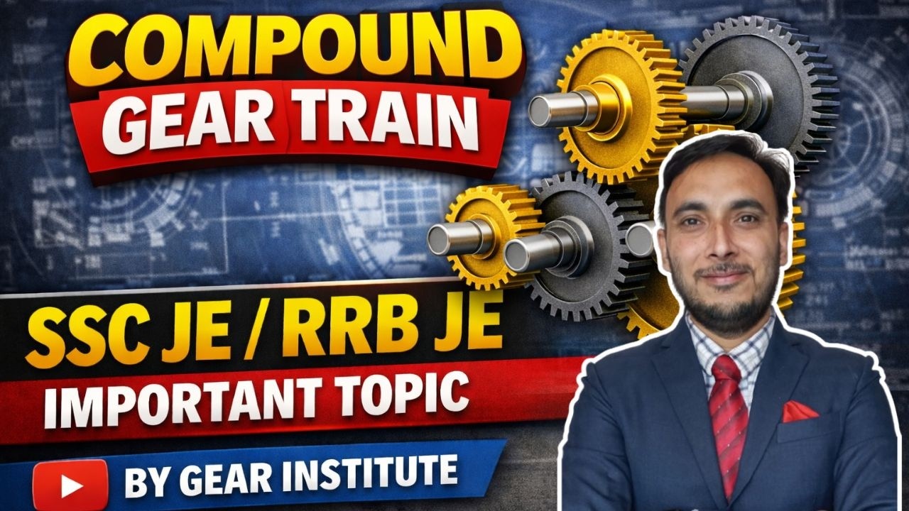 COMPOUND GEAR TRAIN IN HINDI || SSC JE RRB JE EXAM