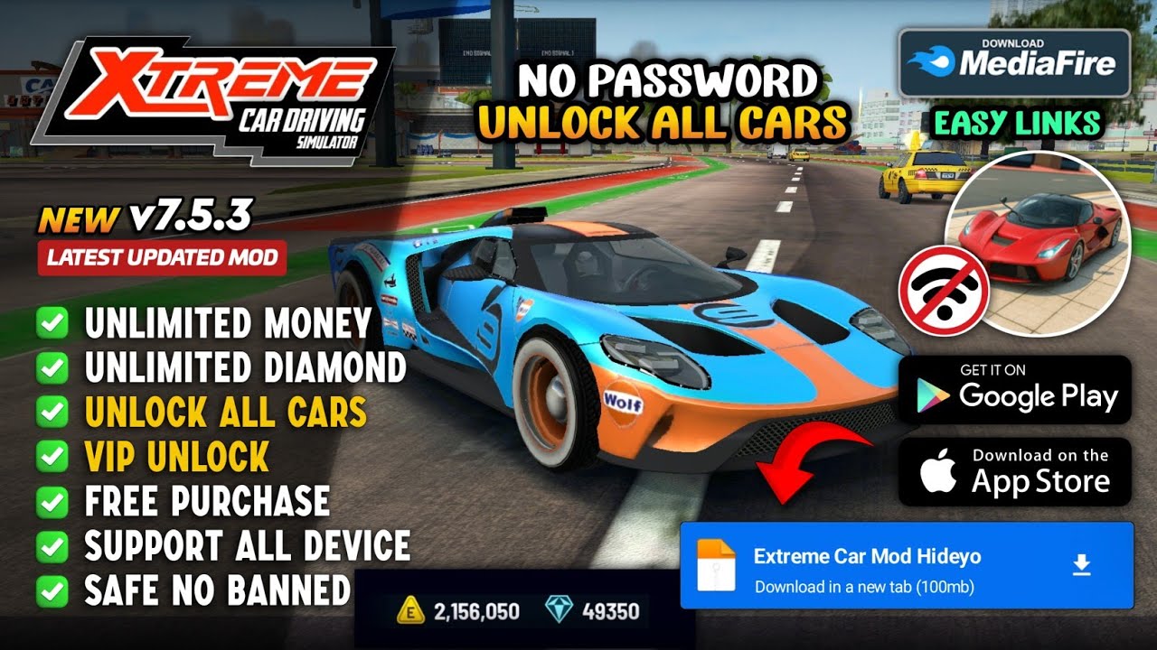 Extreme Car Driving Simulator Mod Apk Terbaru 2025 V7.5.3 - Unlimited Money & Unlock All Cars