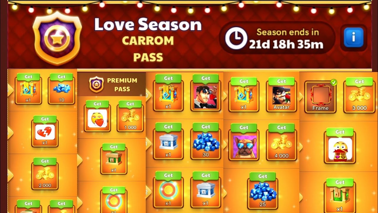 Carrom pool - ❤️ Love Season Premium pass Unlock || Lovely Gameplay || Rowdyy Sathyaa Gaming