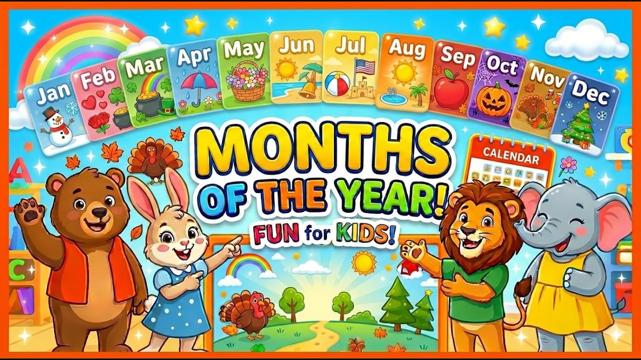 Learn the 12 Months of the Year for Kids | Fun & Easy Learning Video for Children