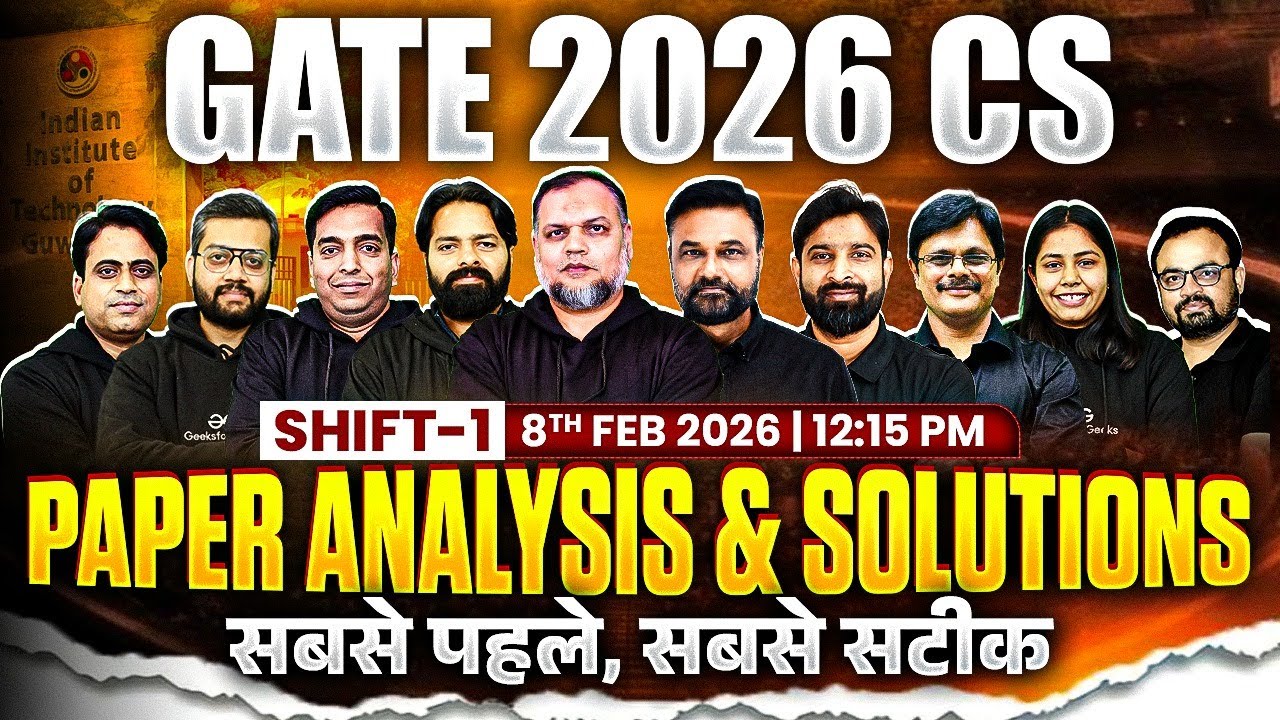 GATE 2026 CSE | Exam Analysis & Detailed Solutions | Computer Science Engineering | 8 Feb Shift 1