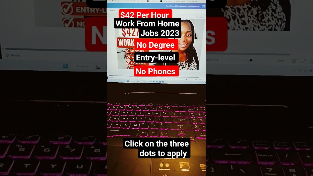 $42 Per Work From Home Jobs 2023| No Degree required| Entry-level Remote Jobs#shorts