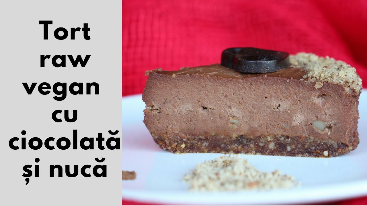Tort raw-vegan cu ciocolată și nucă (cu subtitrare)