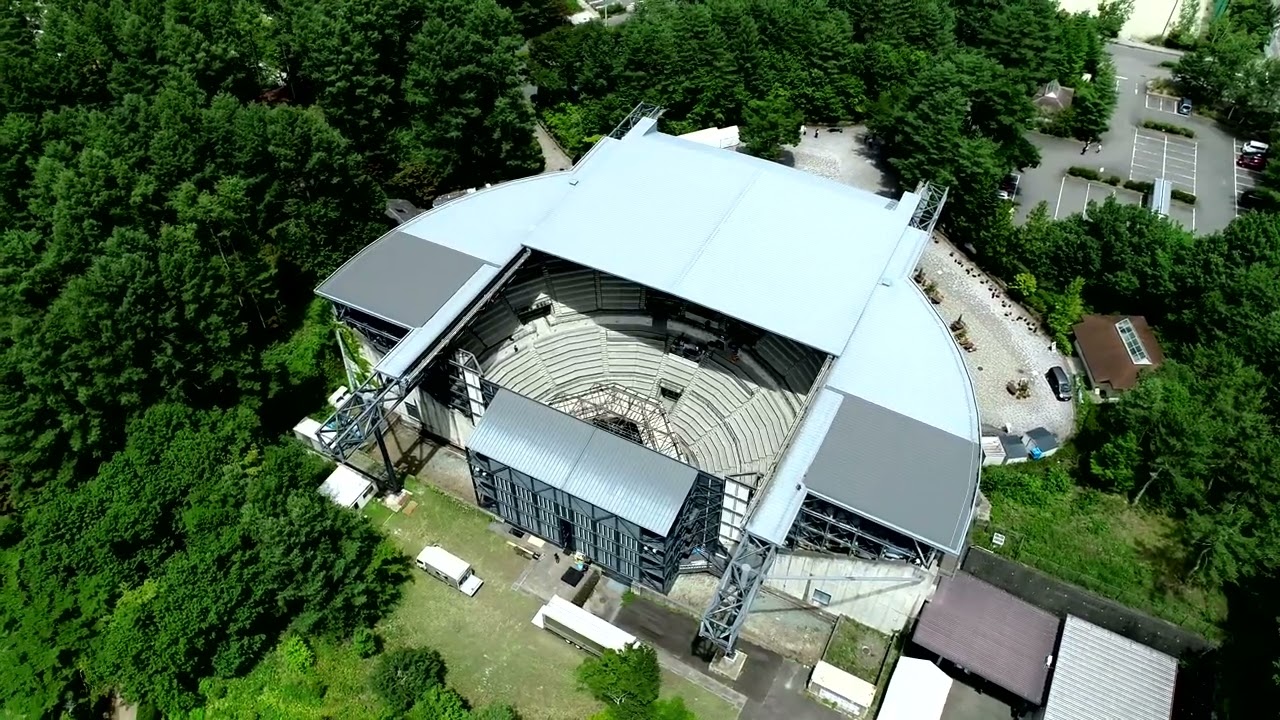 【開閉屋根】河口湖ステラシアター 空撮動画