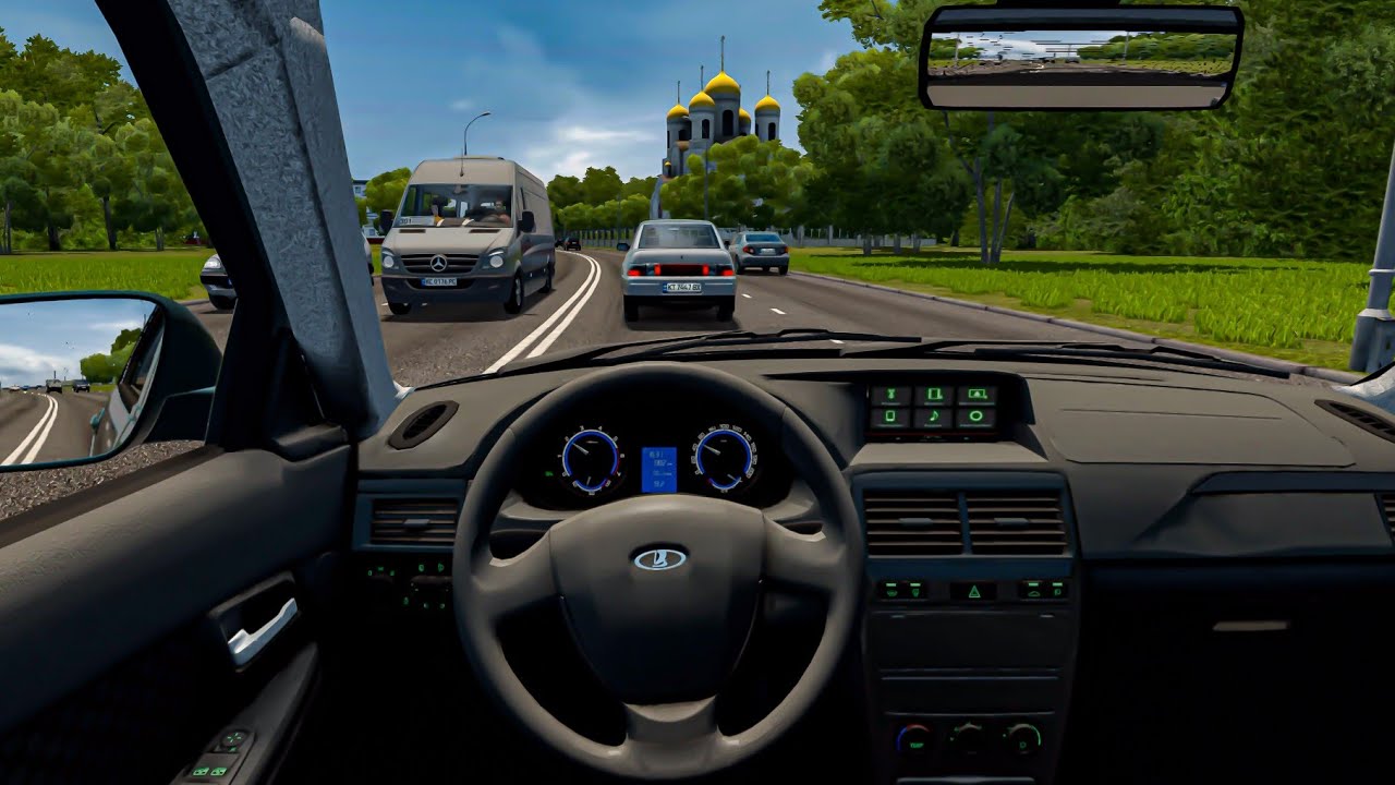 Lada Priora 2172 - City Car Driving [Steering Wheel Gameplay]