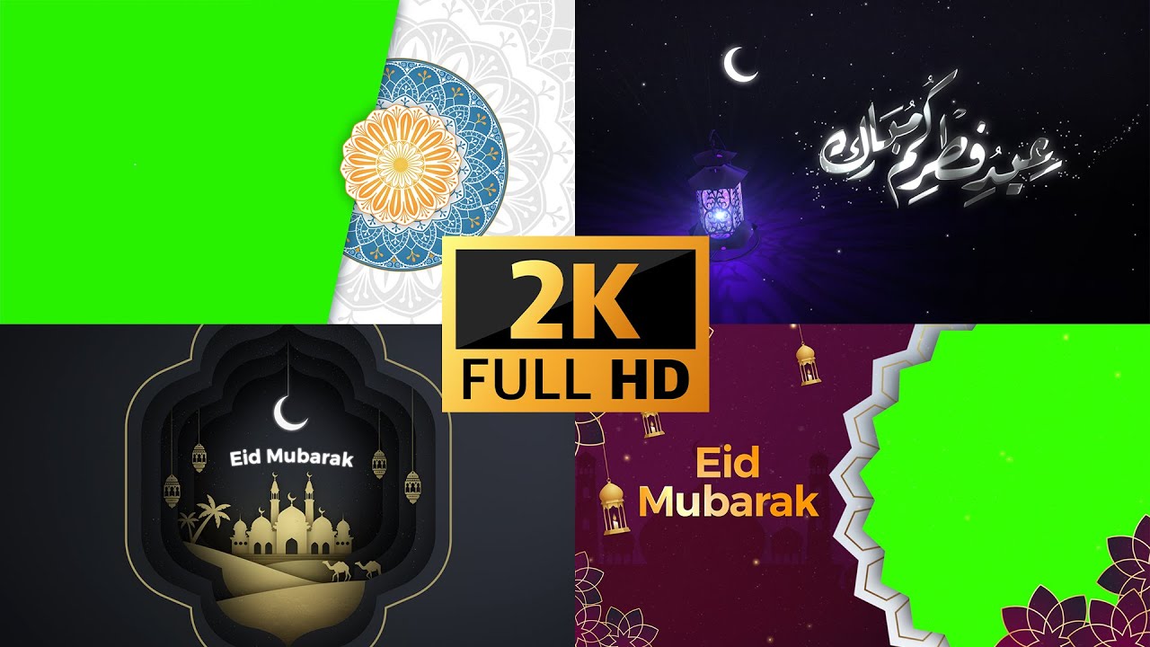 Eid Mubarak Intro Eid Animations | Free Greenscreen Animation |No Copyright Music For Eid| عید مبارک