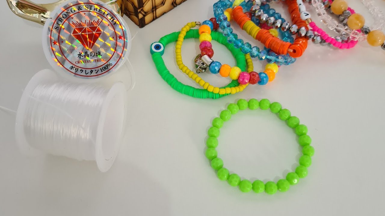 Como dar o nó no fio de strech para não arrebentar PASSO A PASSO PULSEIRA