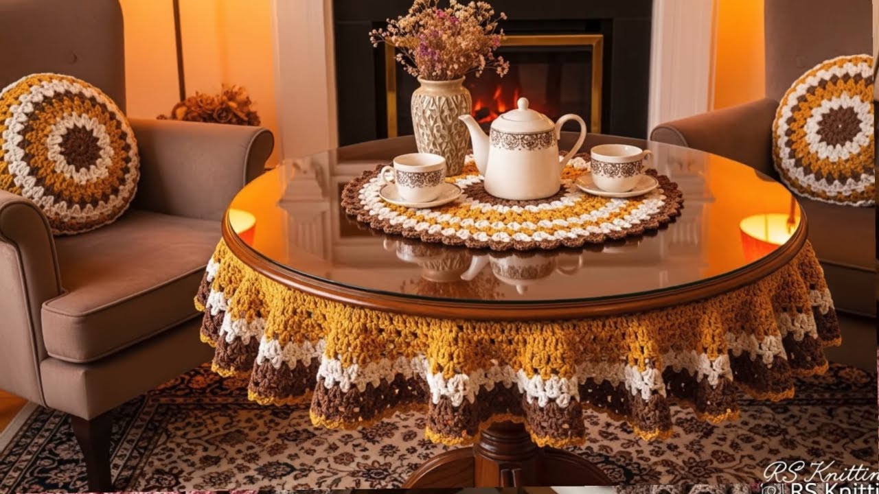 Luxury Crochet Floral Table Covers & Chair Cushions