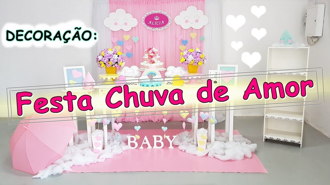 Decoração de Festa Chuva de Amor Simples - Chuva de Benção