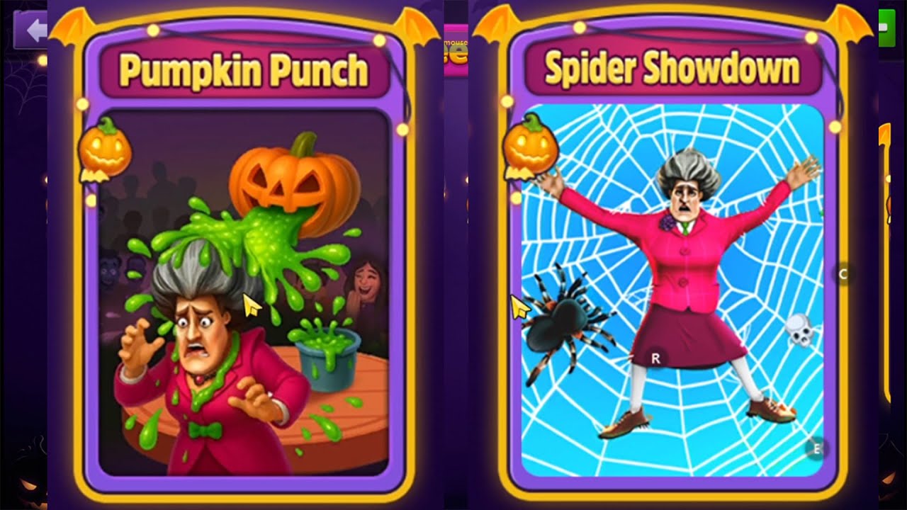 Scary Teacher 3D Pumpkin Punch & Spider ShowDown Levels. New Levels Walkthrought
