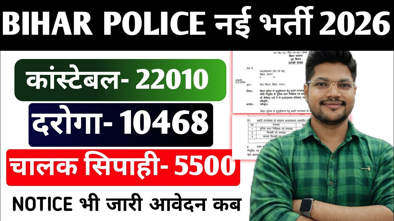 Bihar Police Constable Vacancy 2026 + Sub-Inspector Recruitment | Complete Details Big Update
