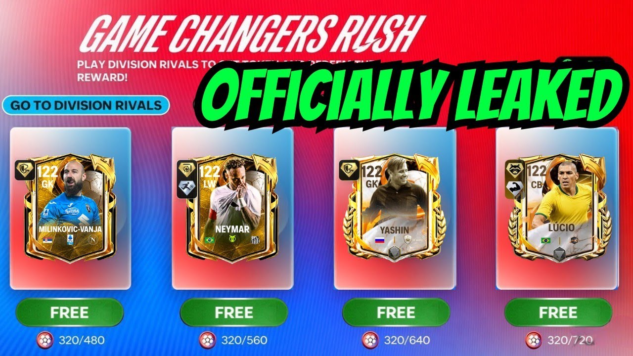 Official leaks: 122 Vanja, 122 Neymar, Game changers leaks | FC mobile