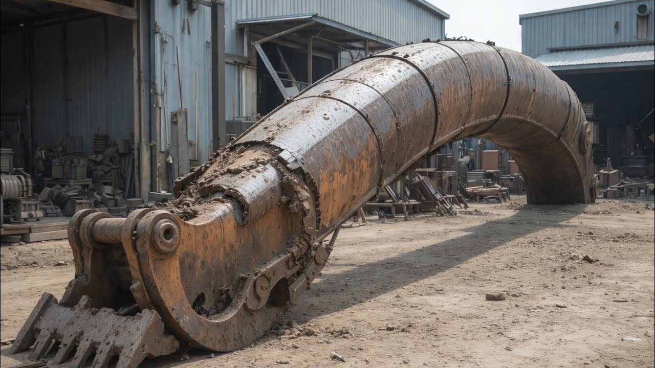 Heavy Excavator Machine Viscollator Shaft - Straightened Under Press | Full Repair Process