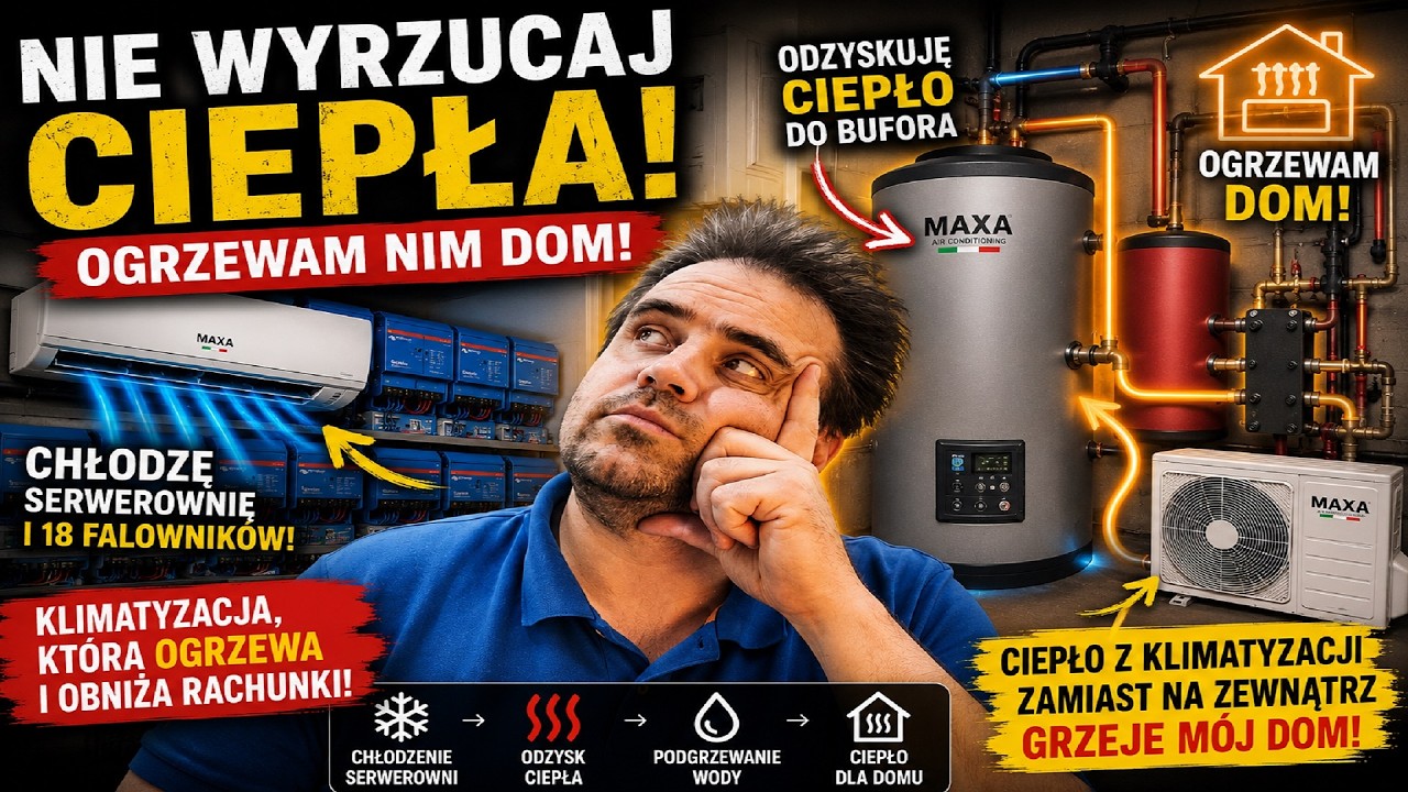 Klimatyzacja, kt&oacute;ra OGRZEWA mi dom z ciepła odpadowego! Genialny patent?