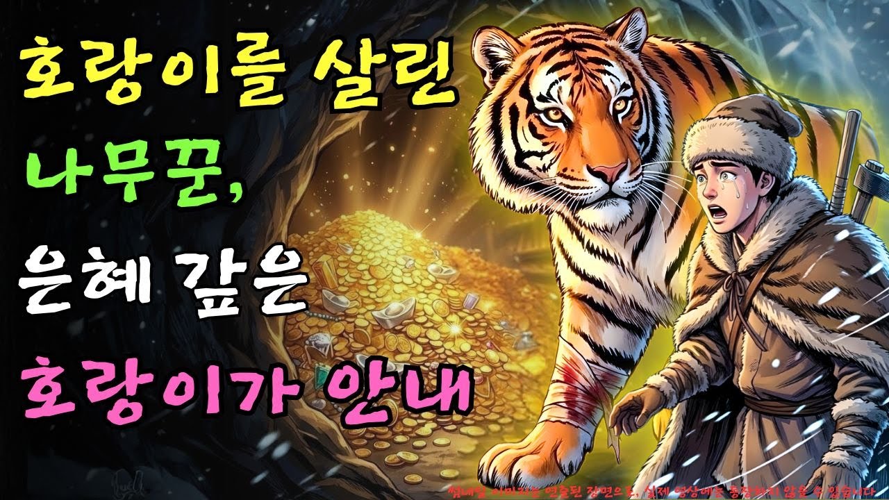 산에서 호랑이를 살린 나무꾼… 은혜를 갚은 호랑이가 깊은 산속 신비한 동굴로 인도하다 | 야담 |옛날이야기 |민담 |전설 | 설화