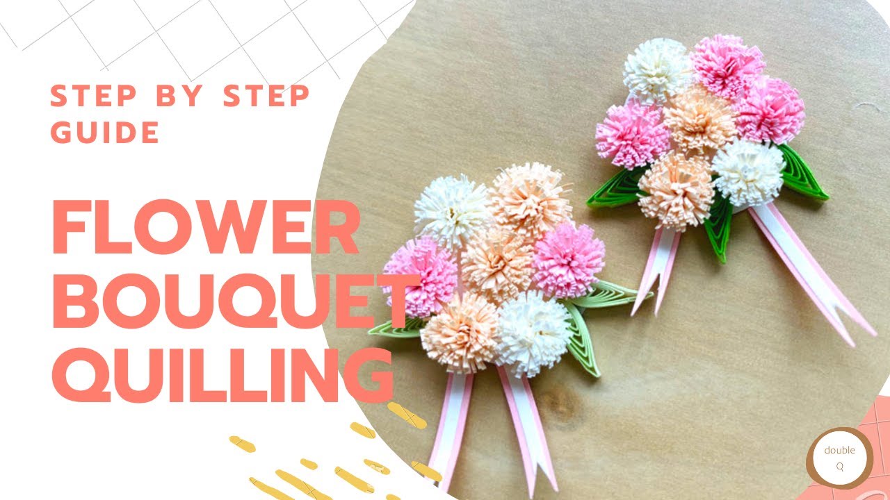 Paper Quilling Flowers | Paper Quilling Beginners| Wedding Card - How to quill a mini flower bouquet