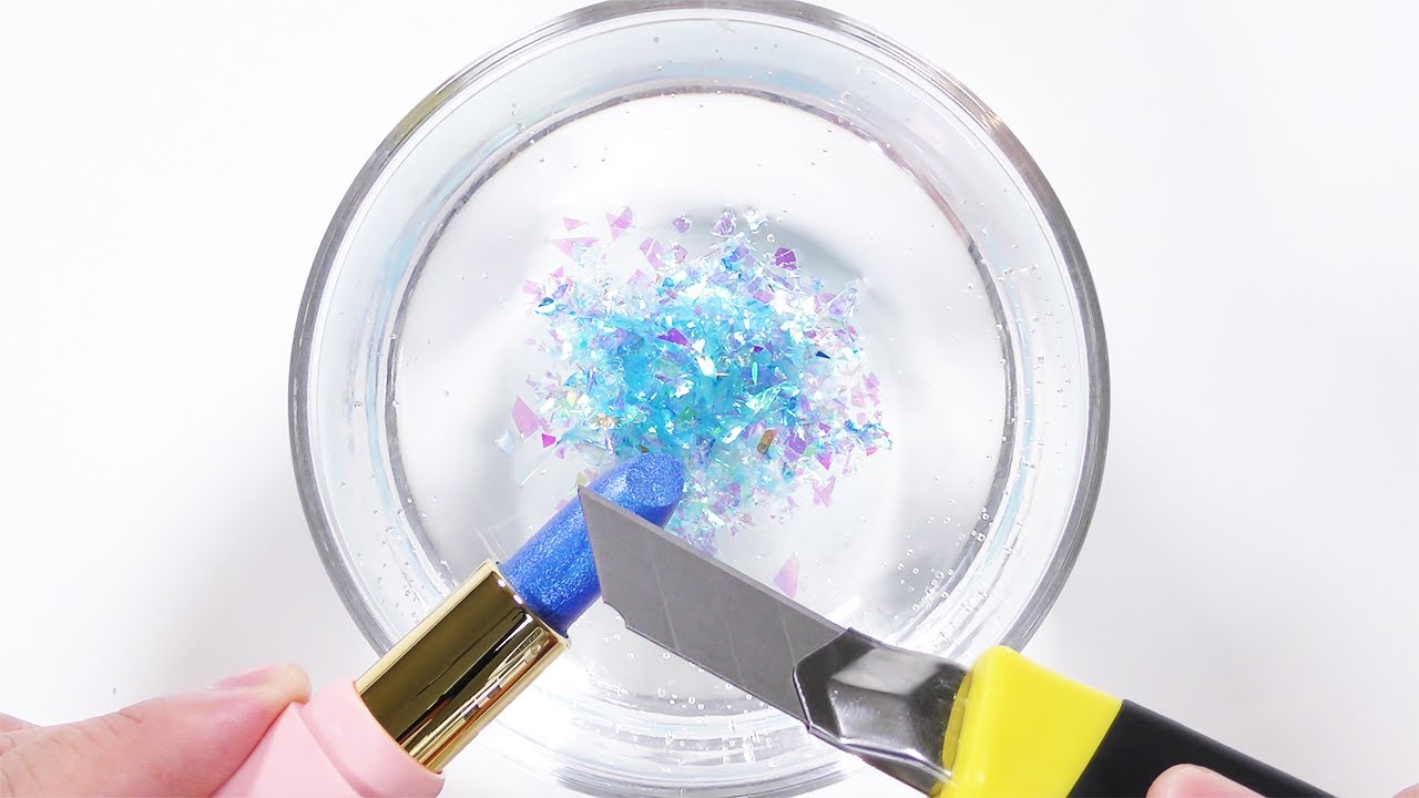 【DIY】色々なものを使ってクリアスライムの色付けしてみた【slime ASMR】
