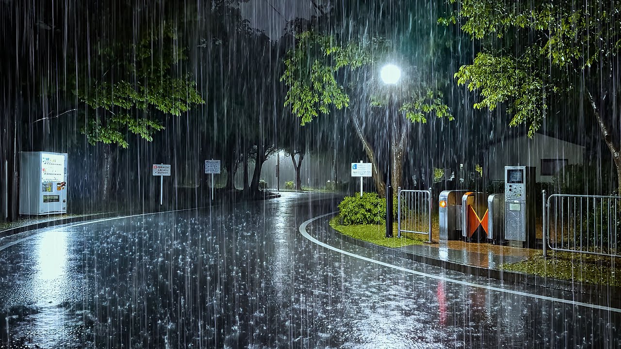 The Deepest Sleep of Your Life | Gentle Rain Sounds on Quiet Road | ASMR White Noise for Deep Sleep