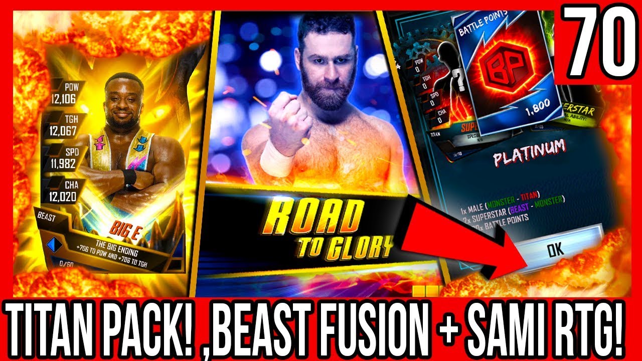 TITAN PACK, BEAST FUSION + SAMI ZAYN RTG! #WWESUPERCARD S4 #70