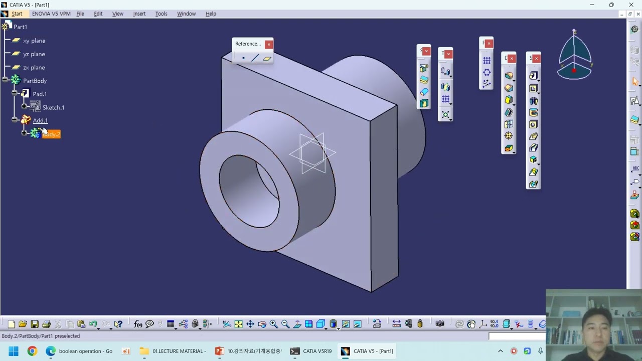 CATIA BOOLEAN OPERATON 7주차 1교시 PART DESIGN