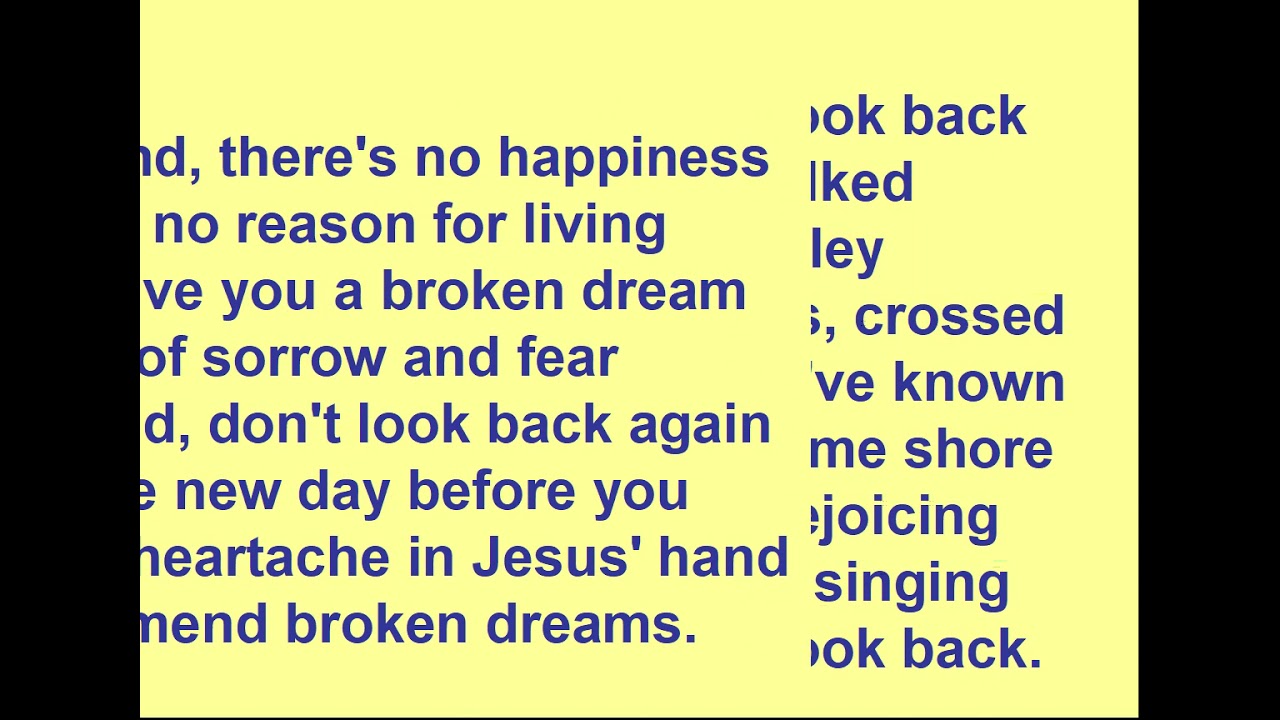 012  Ive come to far to look back Karaoke Key of C