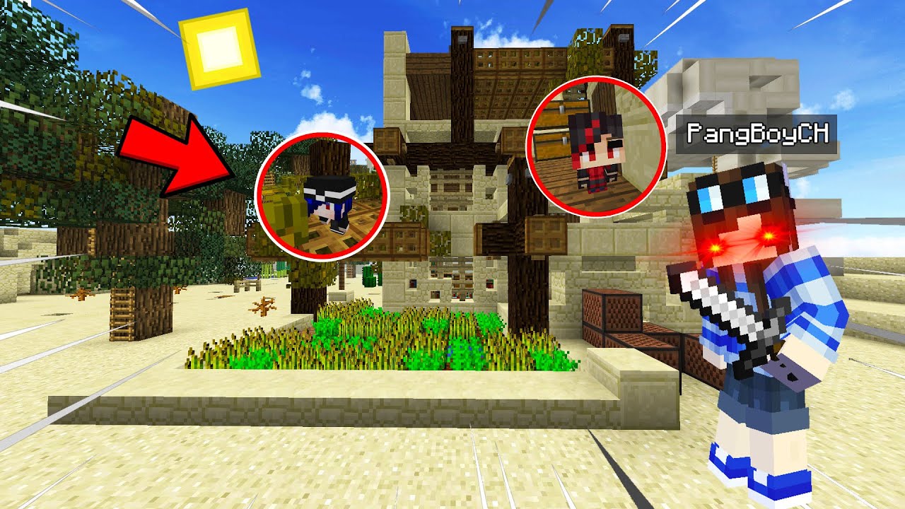 ซ่อนแอบในหมู่บ้านทะเลทราย!! หนีฆาตกรผู้หญิงสุดโหดร้ายแห่งทีม 2:34... - Minecraft ซ่อนแอบตัวเล็ก