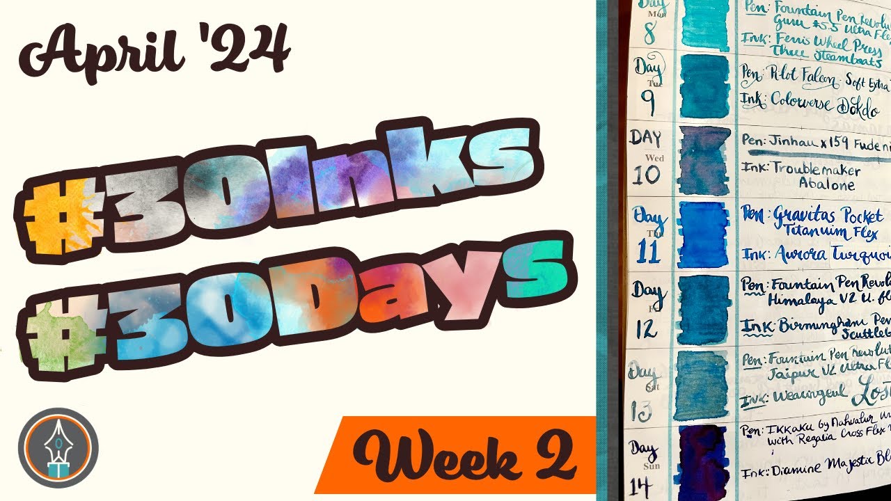 Exploring 7 Shades of Blue Fountain Pen Ink | #30inks30days