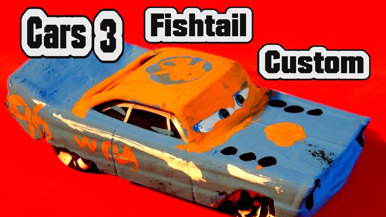 Pixar Cars 3 Custom Fishtail Demolition Derby Crazy 8 Race Car with Primer Lightning McQueen Cars