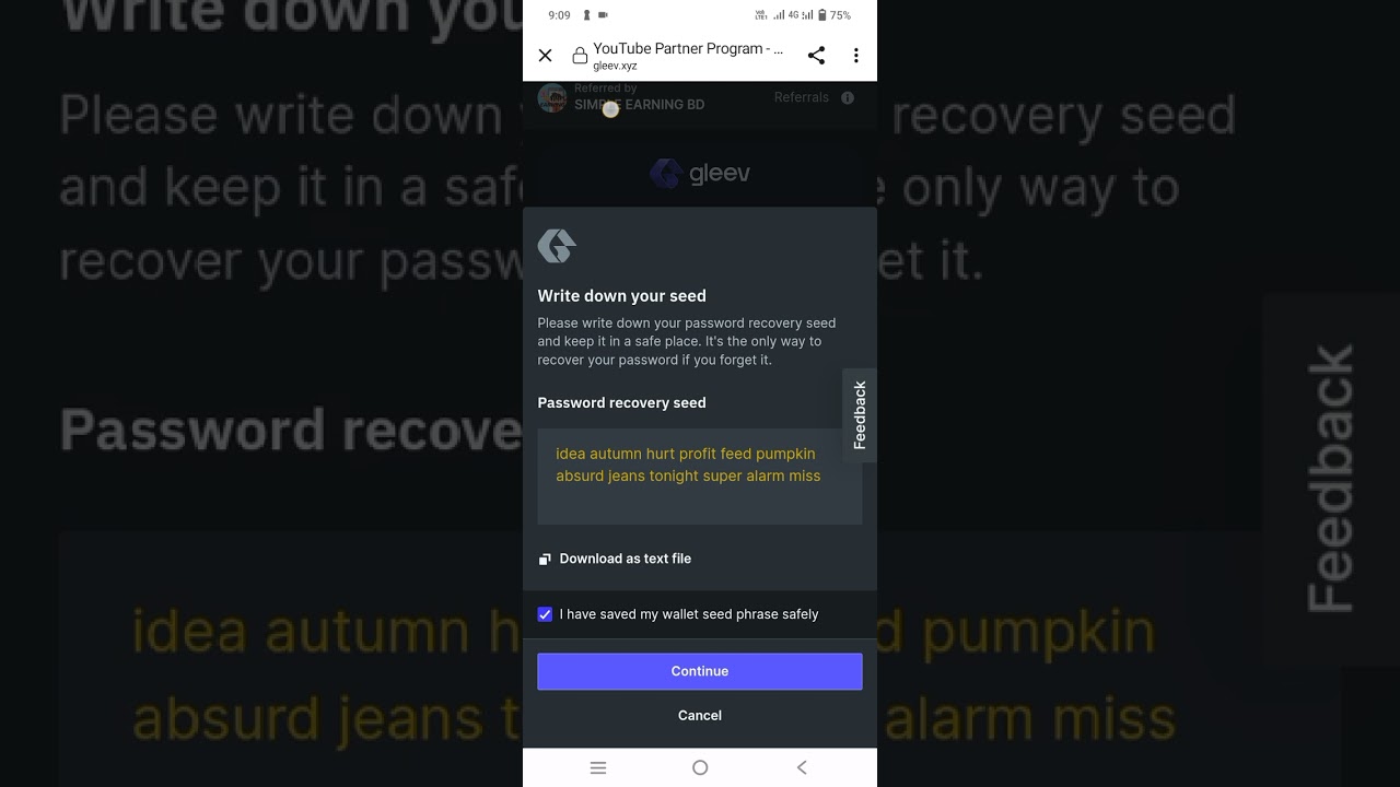 Gleev PlatForm verified user 25$ confim crypto money future gold money 💰