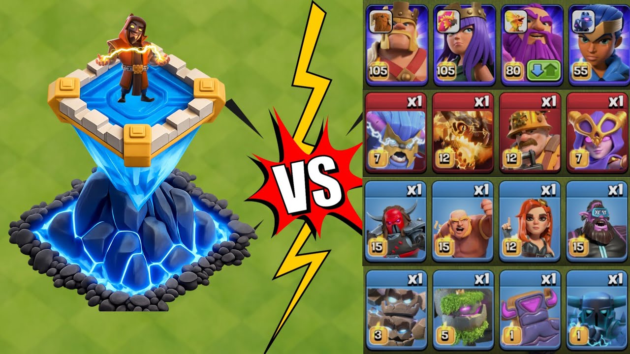 NEW MAX WIZARD TOWER 💥VS💥 COC ANGRY ARMY 😱😡#clashofclans #coc #supercell 