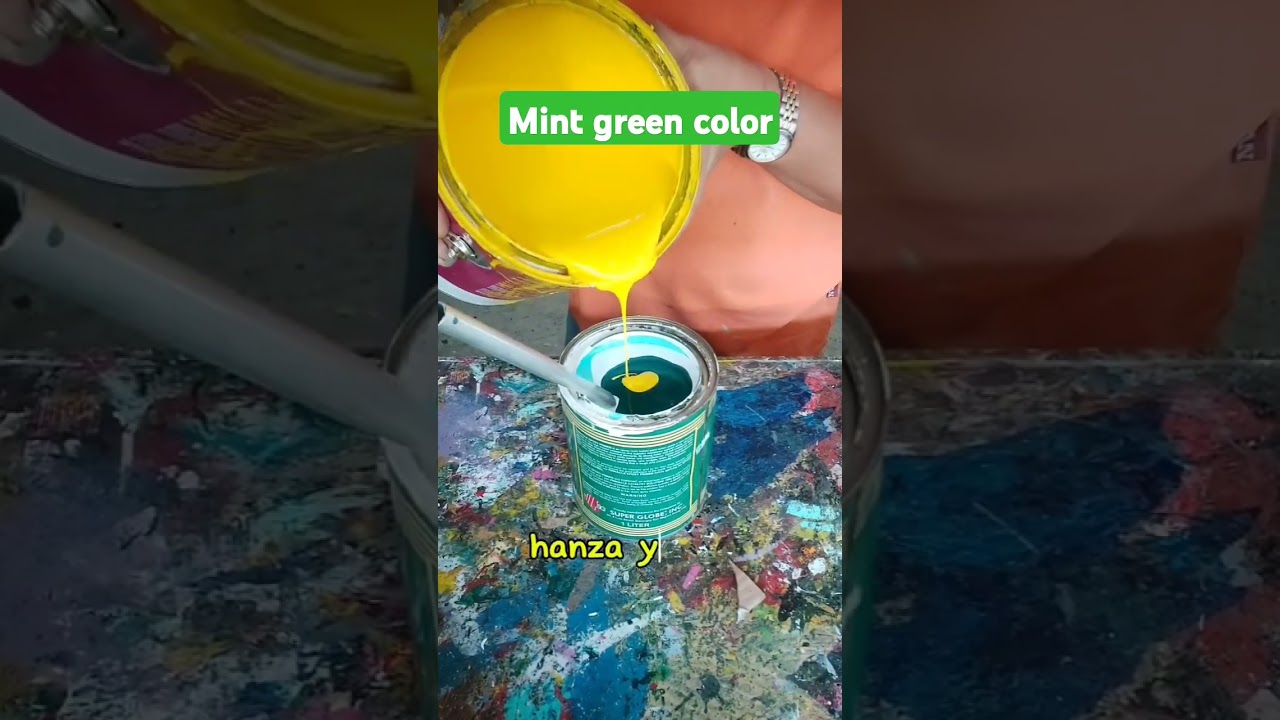 HOW TO MAKE MINT GREEN COLOR #color #paintmixing #shortvideos