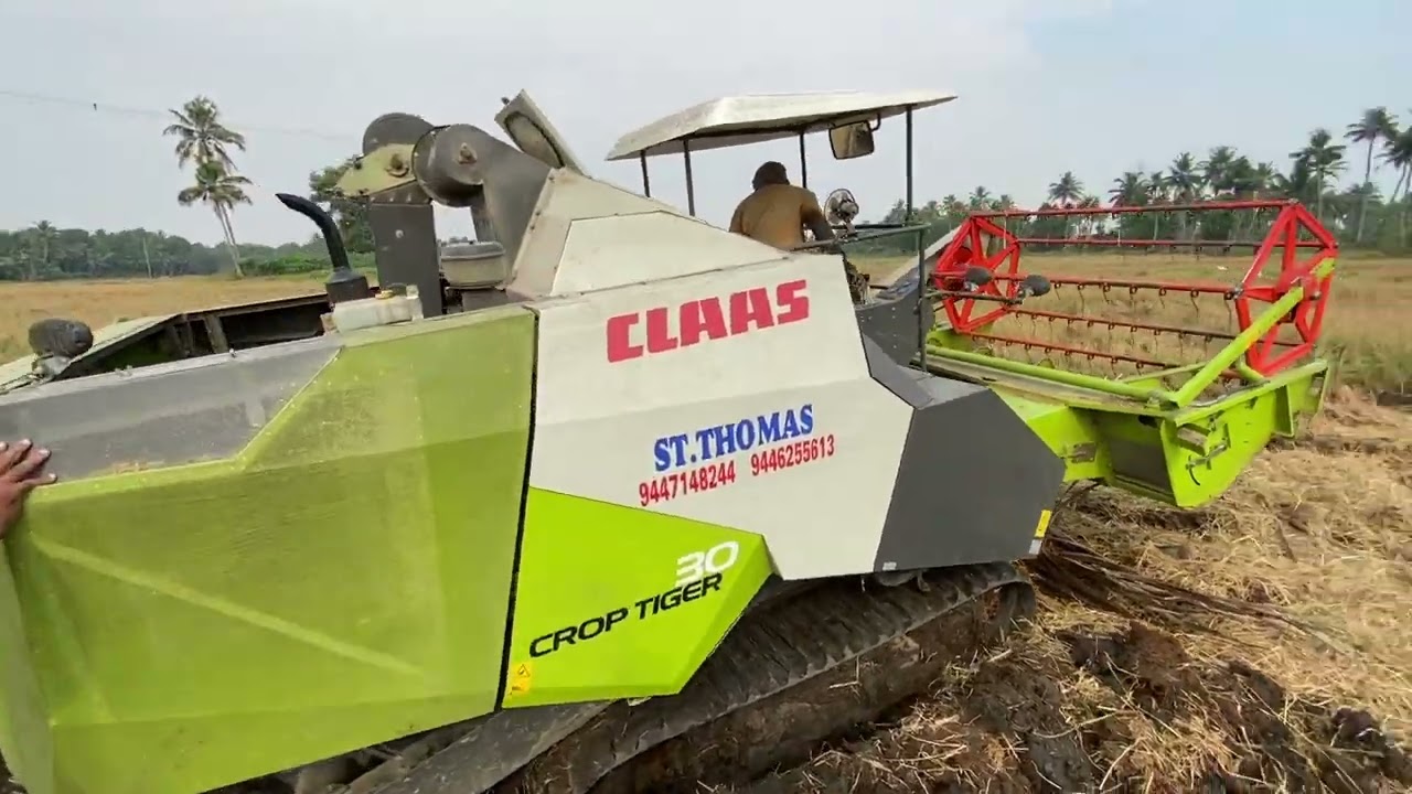 Harvesting Machine Stuck in Mud! Claas Crop Tiger Rescue Operation
