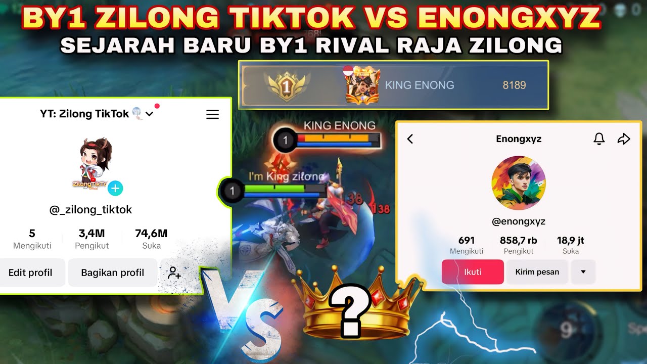 BY1 KING ZILONG VS ENONGXYZ TOP GLOBAL 1 ZILONG, Penentuan Raja Zilong 🔥| MLBB