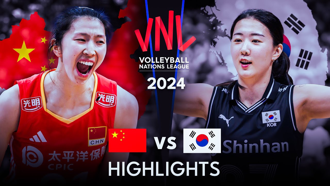 🇨🇳 CHINA vs KOREA 🇰🇷 | Highlights | Women's VNL 2024