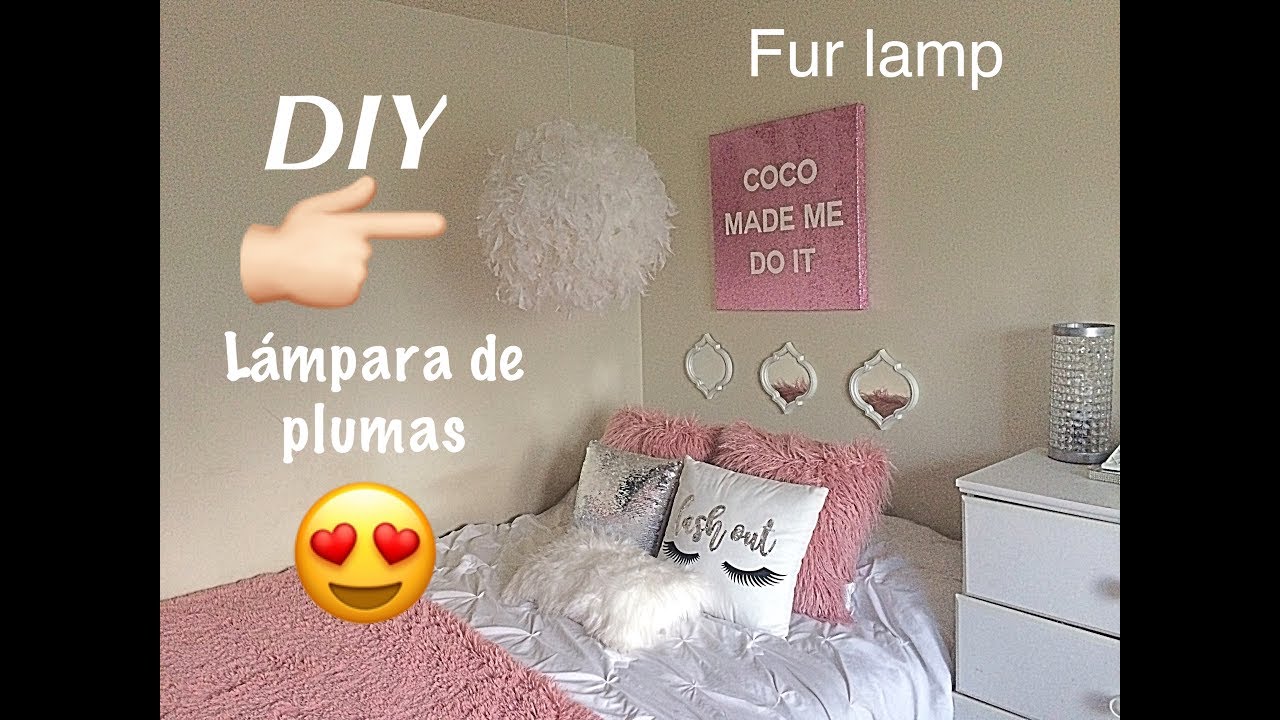 DIY Lámpara de plumas / Fur lamp / Decora tu cuarto / Dollar Tree