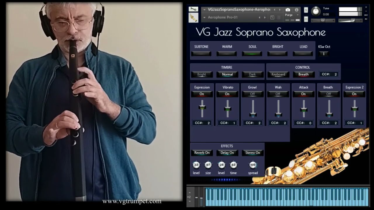 Robkoo Wind Synthesizer R1 and VG Jazz Soprano Saxophone NI Kontakt sound library.