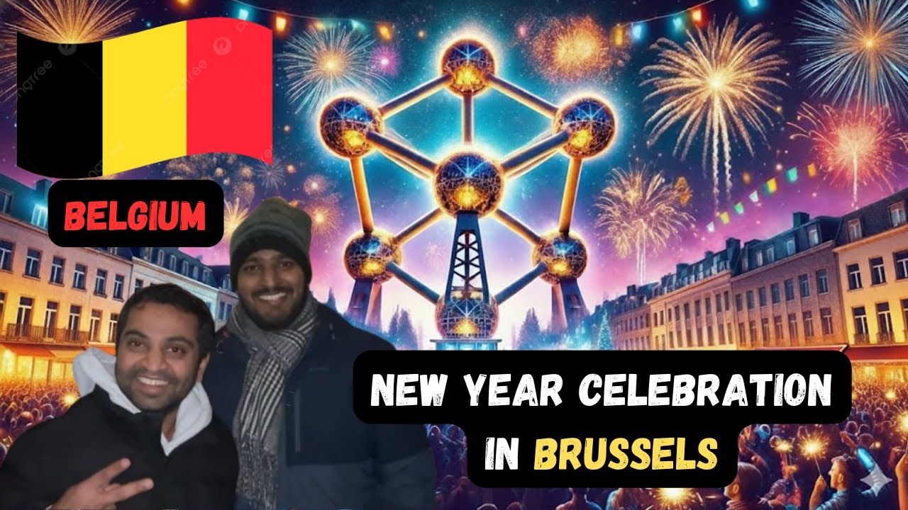 Belgium NYE 🎆 | Atomium Fireworks & Grand Place Magic 🇧🇪 ✨ #Brussels #Belgium #newyearseve 