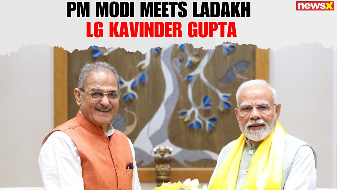 Ladakh LG Kavinder Gupta meets Prime Minister Narendra Modi at New Delhi today