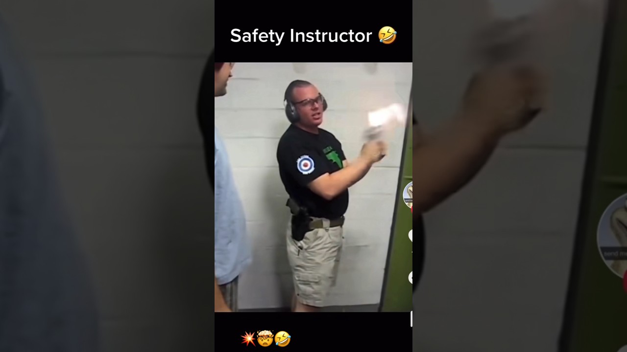Firearms safety instructor fail😳🤯🔫 